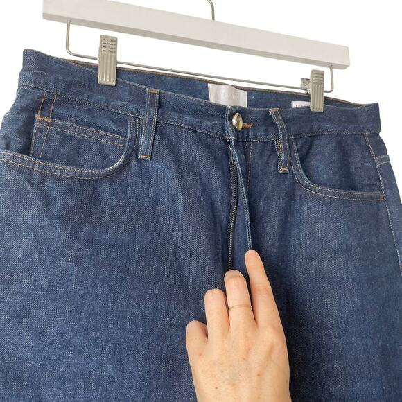 FRAME Le Italien Barrel Jean Cropped Size 31 Dark Wash - Picture 3 of 8